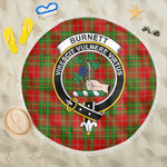 1sttheworld Blanket - Burnett Ancient Clan Tartan Crest Tartan Beach Blanket A7 | 1sttheworld