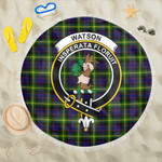 1sttheworld Blanket - Watson Modern Clan Tartan Crest Tartan Beach Blanket A7 | 1sttheworld
