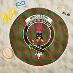 1sttheworld Blanket - Middleton Modern Clan Tartan Crest Tartan Beach Blanket A7 | 1sttheworld