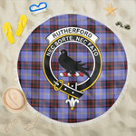 1sttheworld Blanket - Rutherford Clan Tartan Crest Tartan Beach Blanket A7 | 1sttheworld