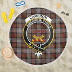 1sttheworld Blanket - Cameron of Erracht Weathered Clan Tartan Crest Tartan Beach Blanket A7 | 1sttheworld