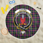 1sttheworld Blanket - Logan Modern Clan Tartan Crest Tartan Beach Blanket A7 | 1sttheworld