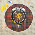 1sttheworld Blanket - Cumming Hunting Weathered Clan Tartan Crest Tartan Beach Blanket A7 | 1sttheworld