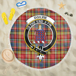 1sttheworld Blanket - Ogilvie of Airlie Ancient Clan Tartan Crest Tartan Beach Blanket A7 | 1sttheworld