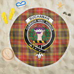 1sttheworld Blanket - Buchanan Old Set Weathered Clan Tartan Crest Tartan Beach Blanket A7 | 1sttheworld