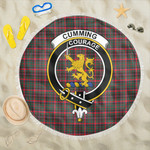 1sttheworld Blanket - Cumming Hunting Modern Clan Tartan Crest Tartan Beach Blanket A7 | 1sttheworld