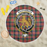 1sttheworld Blanket - MacPherson Ancient Clan Tartan Crest Tartan Beach Blanket A7 | 1sttheworld