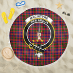 1sttheworld Blanket - MacIntyre Modern Clan Tartan Crest Tartan Beach Blanket A7 | 1sttheworld