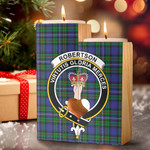 1sttheworld Candle Holder - Robertson Hunting Modern Clan Tartan Crest Tartan Candle Holder A7 | 1sttheworld