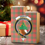 1sttheworld Candle Holder - Grant Ancient Clan Tartan Crest Tartan Candle Holder A7 | 1sttheworld