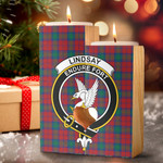 1sttheworld Candle Holder - Lindsay Modern Clan Tartan Crest Tartan Candle Holder A7 | 1sttheworld
