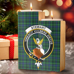 1sttheworld Candle Holder - Stewart Hunting Modern Clan Tartan Crest Tartan Candle Holder A7 | 1sttheworld