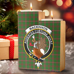 1sttheworld Candle Holder - MacKinnon Hunting Modern Clan Tartan Crest Tartan Candle Holder A7 | 1sttheworld