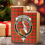 1sttheworld Candle Holder - MacQuarrie Modern Clan Tartan Crest Tartan Candle Holder A7 | 1sttheworld