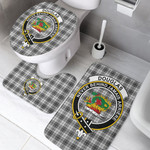 1sttheworld Home Set - Douglas Grey Modern Clan Tartan Crest Tartan Bathroom Set A7 | 1sttheworld