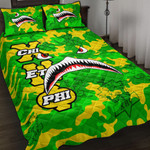 1sttheworld Quilt Bed Set - Chi Eta Phi Full Camo Shark Quilt Bed Set | 1sttheworld
