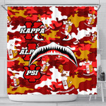 1sttheworld Shower Curtain - Kappa Alpha Psi Full Camo Shark Shower Curtain | 1sttheworld
