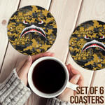 1sttheworld Coasters (Sets of 6) - Alpha Phi Alpha Full Camo Shark Coasters | 1sttheworld
