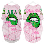 1sttheworld Clothing - AKA Lips Batwing Pocket Dress A7 | 1sttheworld.store