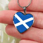 1sttheworld Heart Necklace - Flag of Scotland Heart Necklace A7 | 1sttheworld