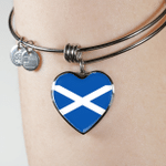 1sttheworld Heart Bangle - Flag of Scotland Heart Bangle A7 | 1sttheworld