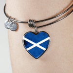 1sttheworld Heart Bangle - Flag of Scotland Flag Grunge Style Heart Bangle A7 | 1sttheworld