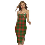 1sttheworld Dress - Menzies Green Modern Clan Tartan Women's Back Cross Cami Dress A7 | 1sttheworld