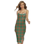 1sttheworld Dress - Menzies Green Ancient Clan Tartan Women's Back Cross Cami Dress A7 | 1sttheworld