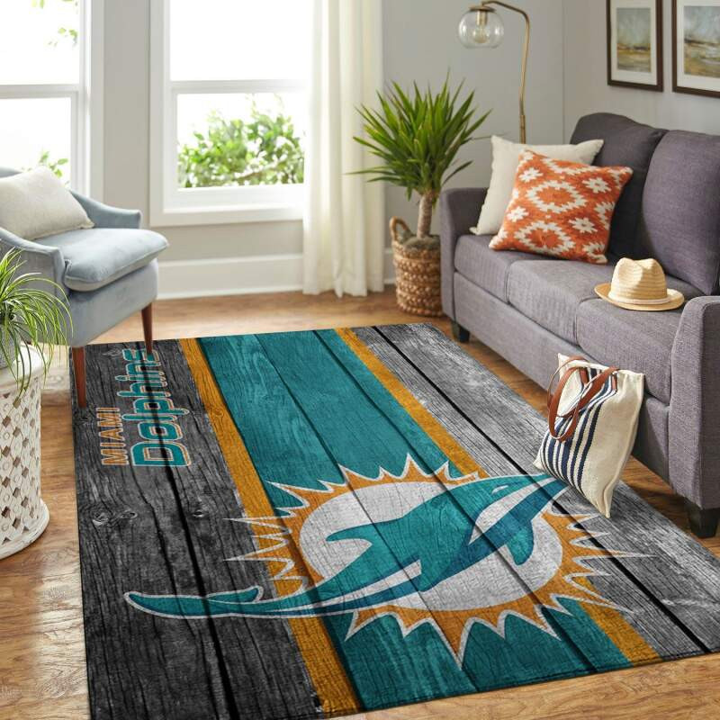 Miami Dolphins Area Rugs Fluffy Floor Mat Living Room Bedroom Carpet Decor Gifts 