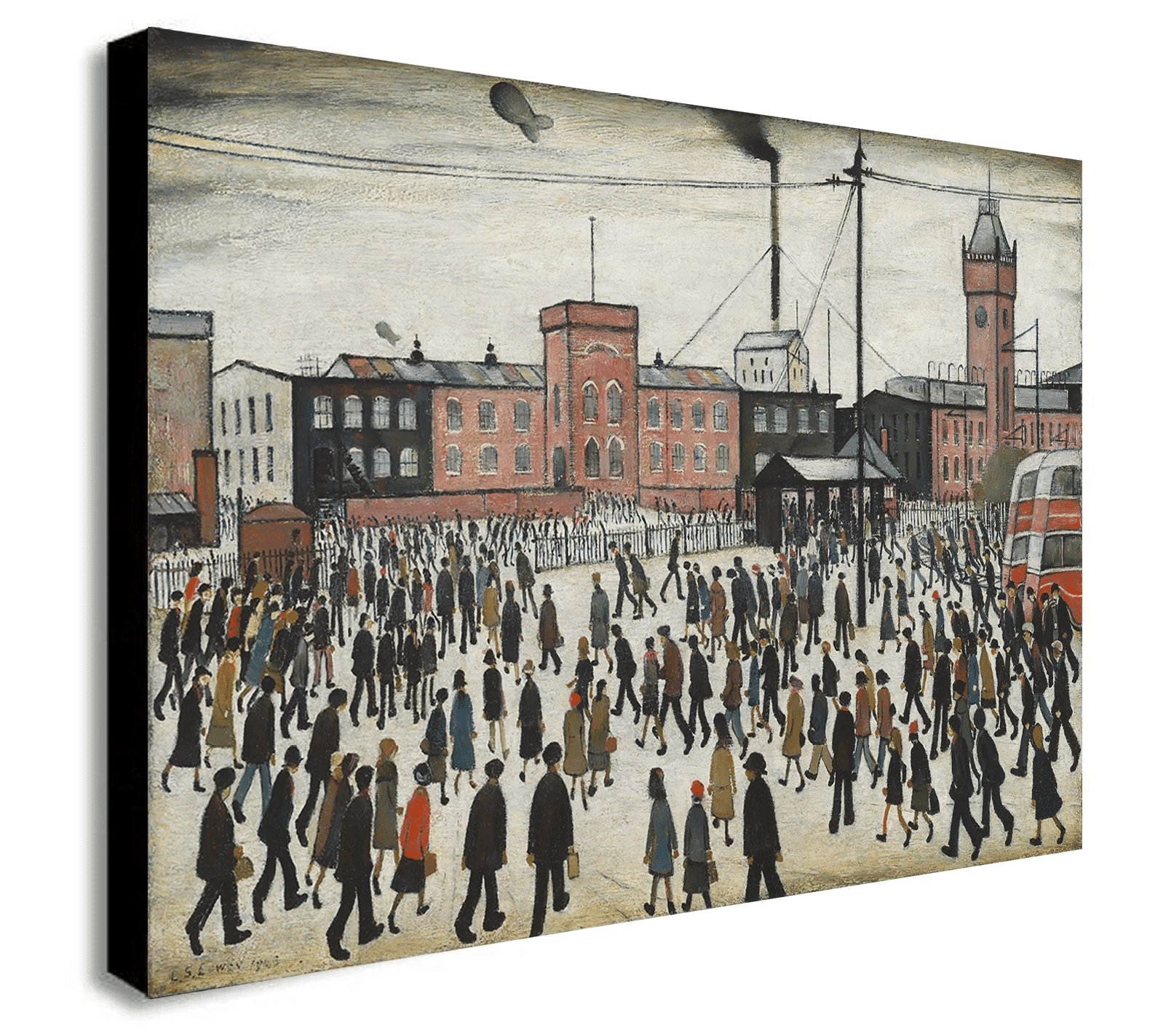 Ls Lowry Going to Work CANVAS WALL ART PRINT ARTWORK PAINTING PICTURE FRAMED 