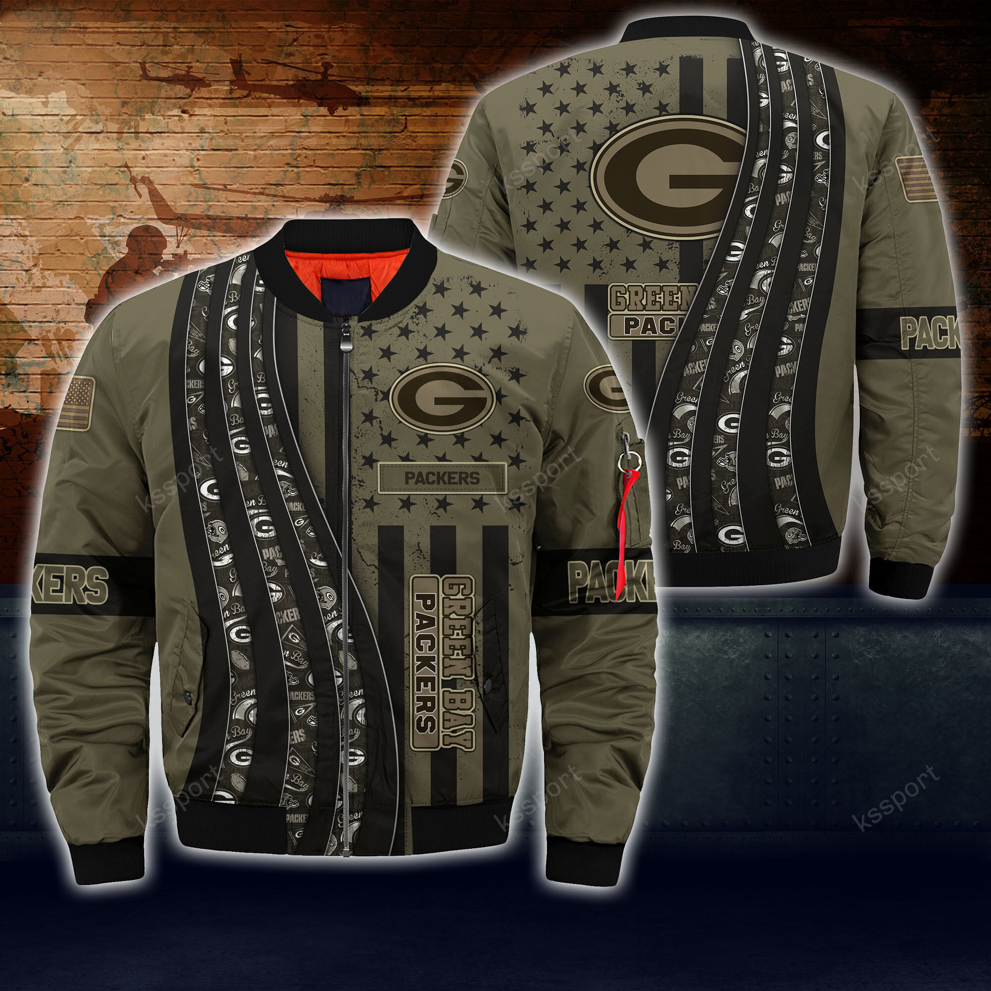 Green Bay Packers NFL-Bomber Jacket Camo For This Season TD28684