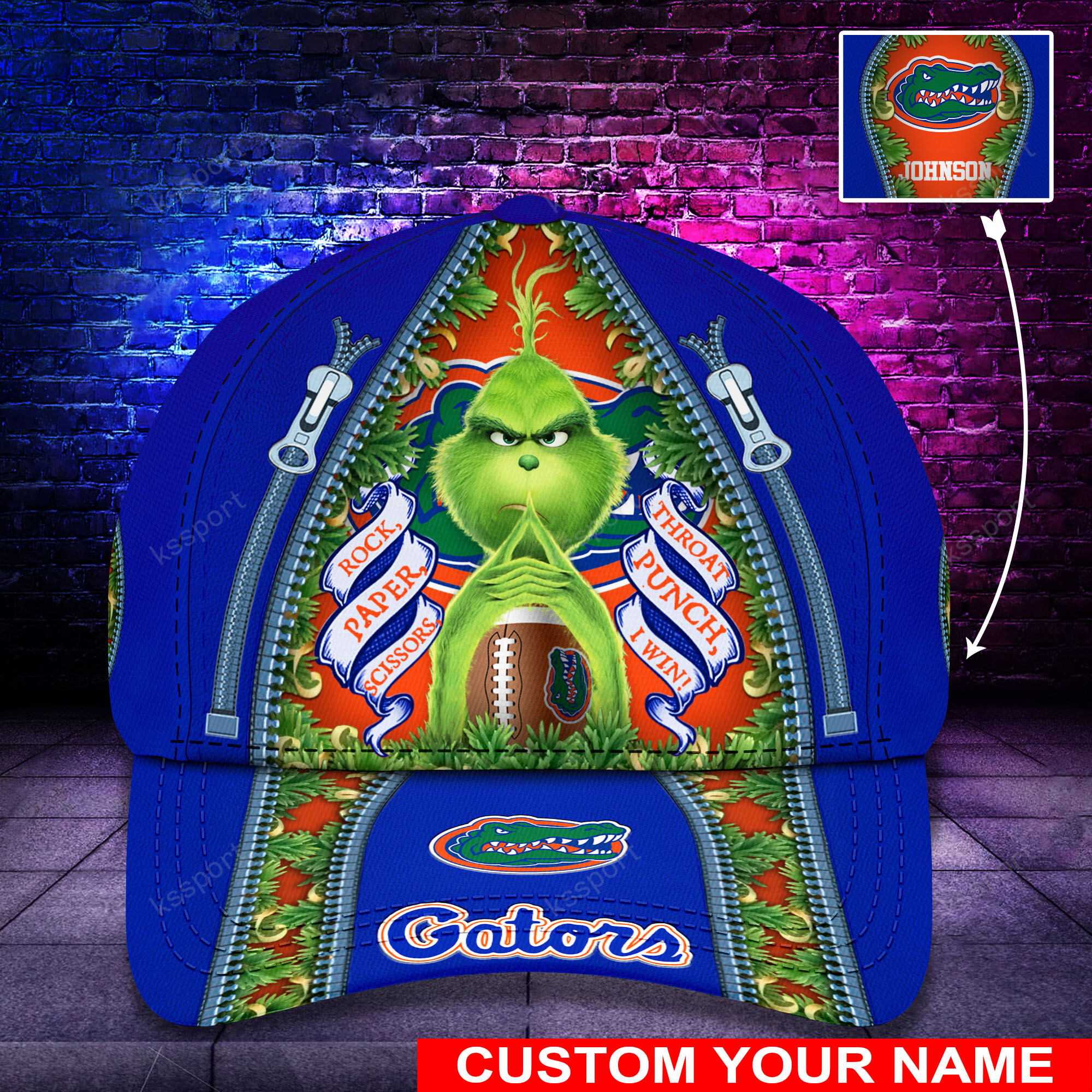 Personalized Grinch Florida Gators NCAA Custom Cap1