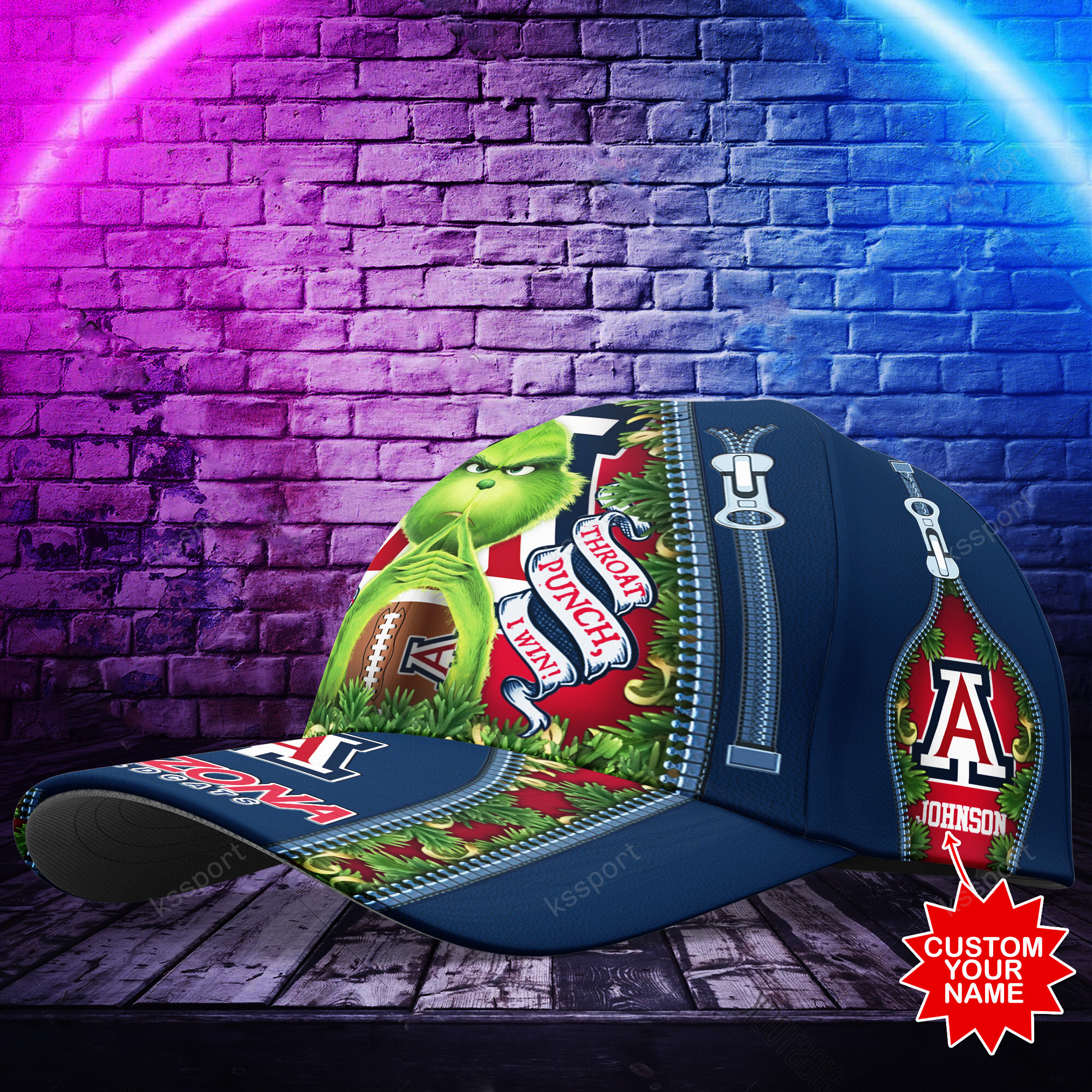 Personalized Grinch Arizona Wildcats NCAA Custom Cap2