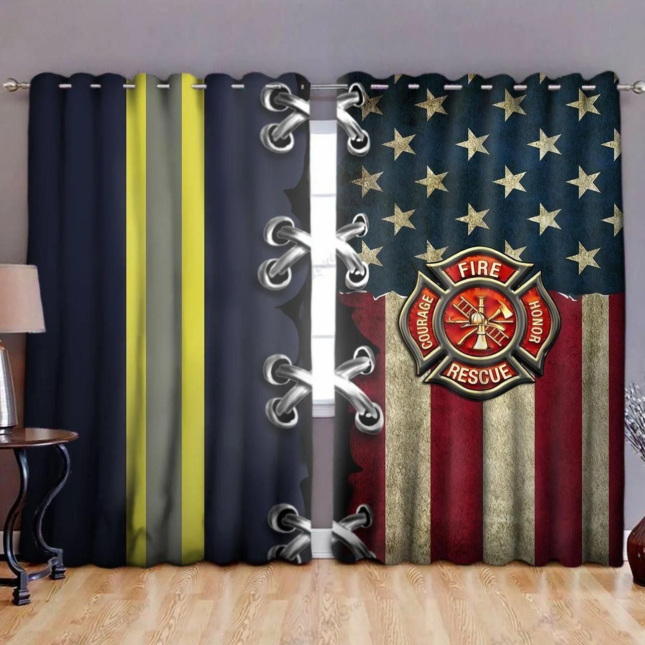 American Firefighter Blackout Thermal Grommet Window Curtains TQH200817