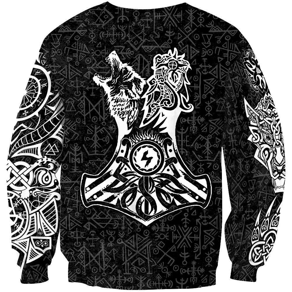 Fenrir And Nidhogg Viking Tattoo 3D Over Printed Hoodie for Men and Women-ML