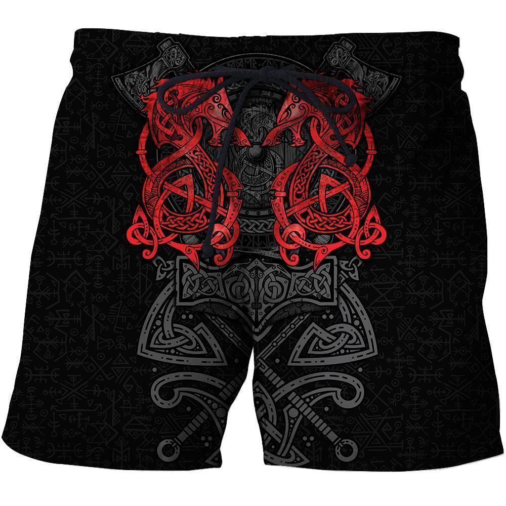 Red Fenrir Viking Wolf Tattoo 3D Over Printed Hoodie for Men and Women-ML
