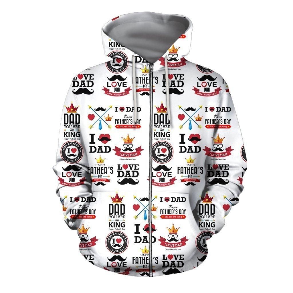 3D All Over I Love Dad Hoodie