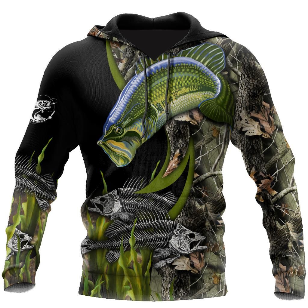Bass Fishing Painting Fall Camo Reaper 3d print shirts-HC