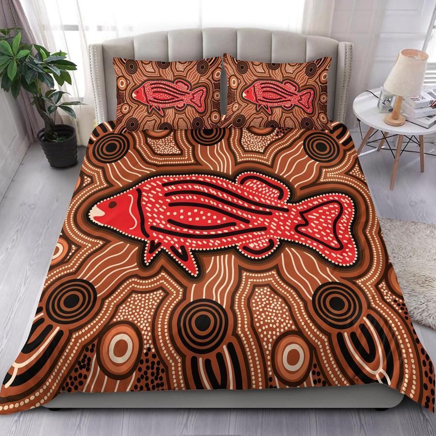 Aboriginal Duvet Cover Fishing Australia Culture design print Bedding set-HC