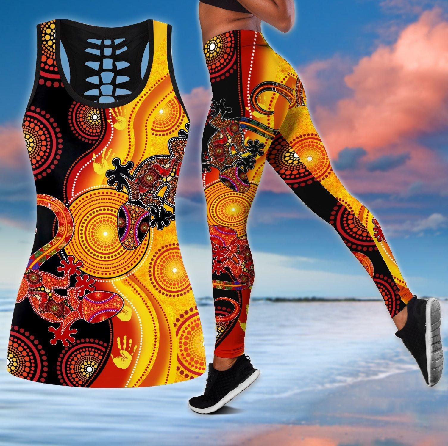 Aboriginal apparels the sun and lizards combo legging tanktop-HC