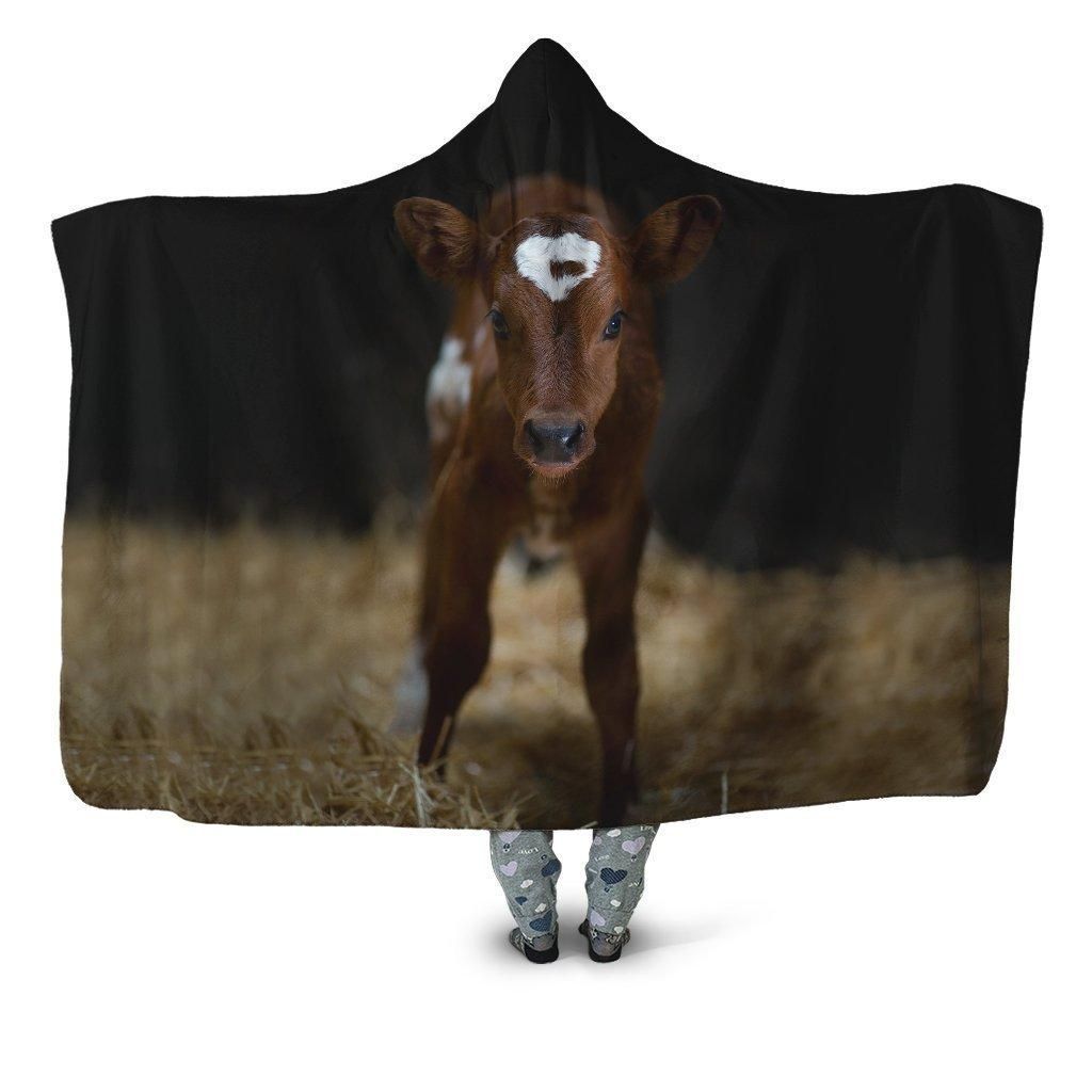 Beautiful Baby Cow Hoodie Blanket