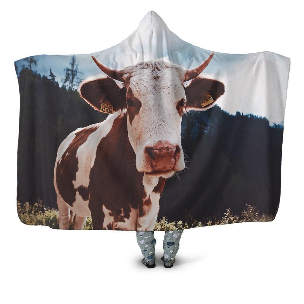 Cow Kids Hoodie Blanket