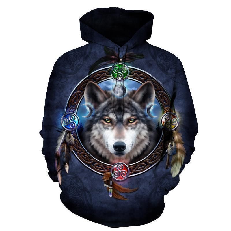 Magic Wolf Native American Pullover Hoodie NVD1301