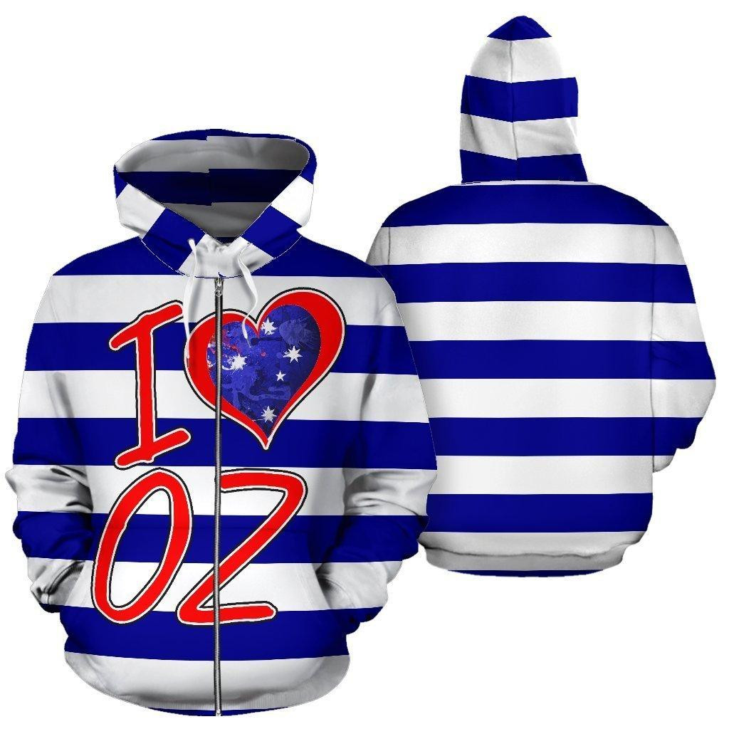 Love OZ Australia All Over Zip-Up Hoodie