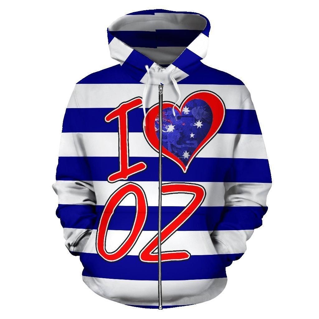 Love OZ Australia All Over Zip-Up Hoodie