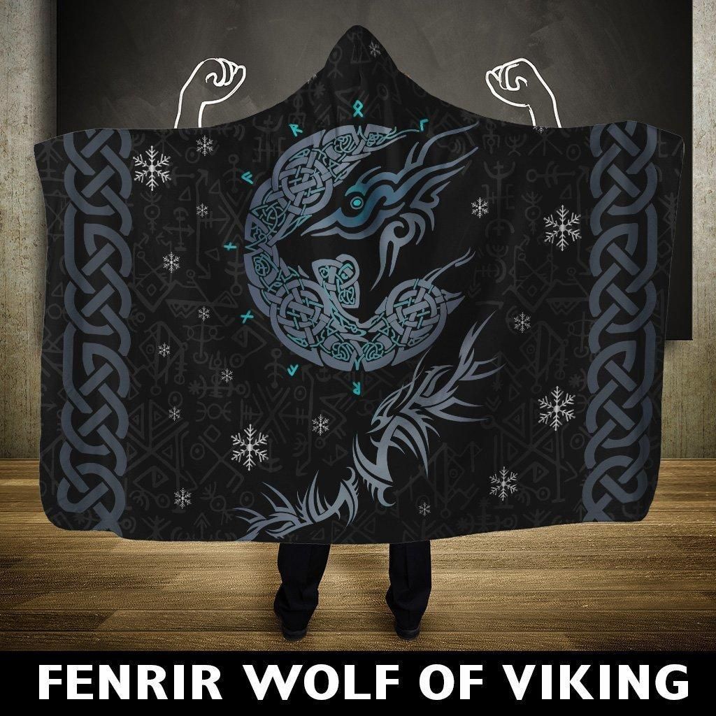 Viking Hooded Blanket - Fenrir Wolf PL085
