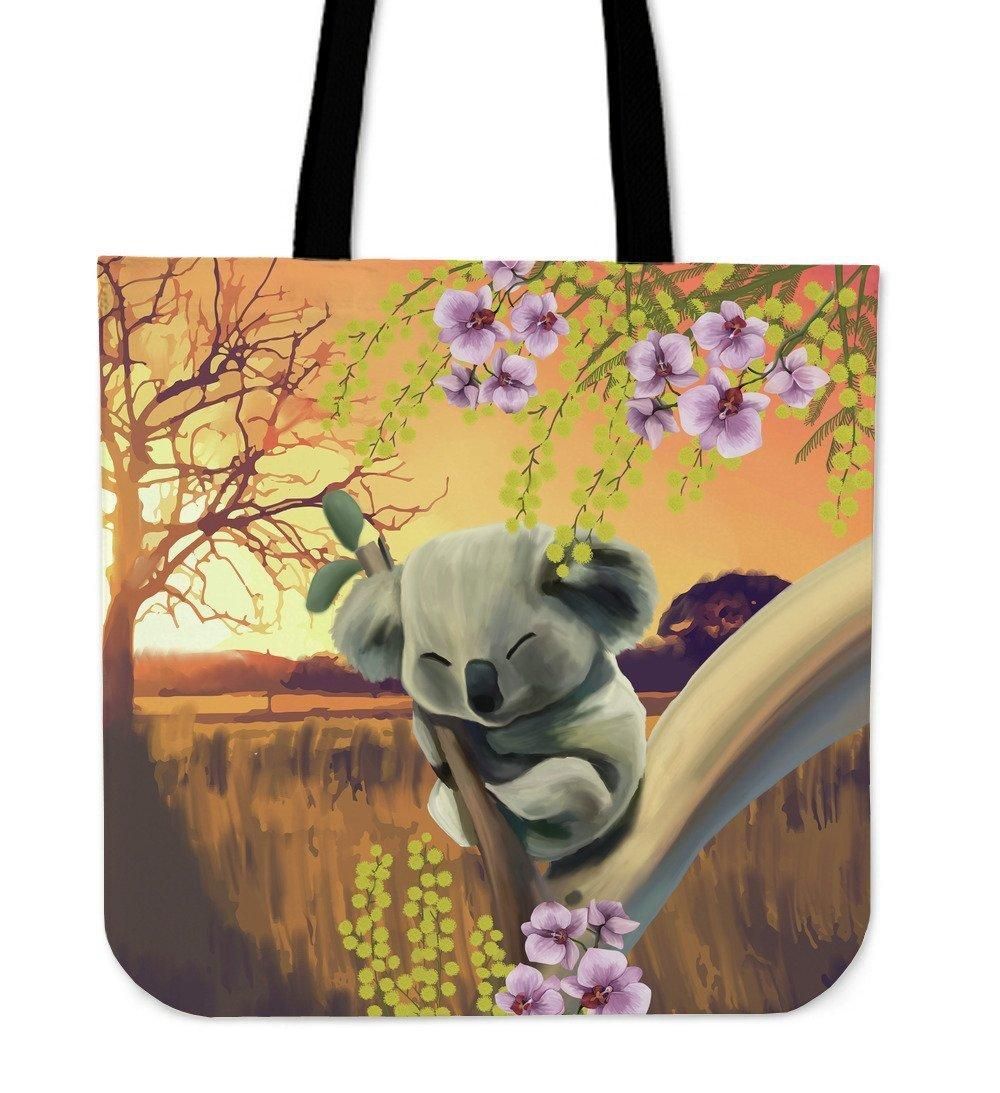Australia Tote Bags - Koala and Mimosa H5