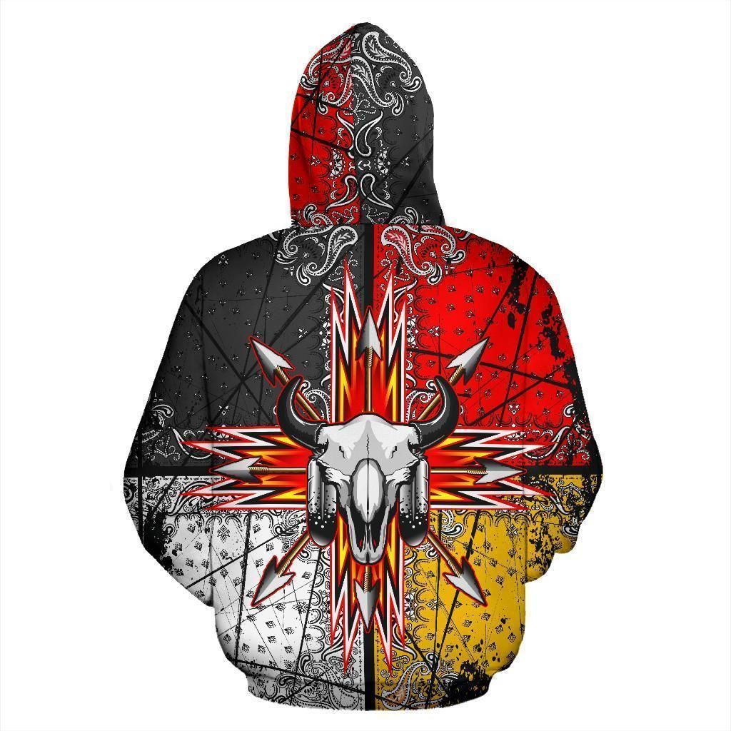 Bison Arrow 3D Zip-Up Hoodie Native American Clothing NVD1305
