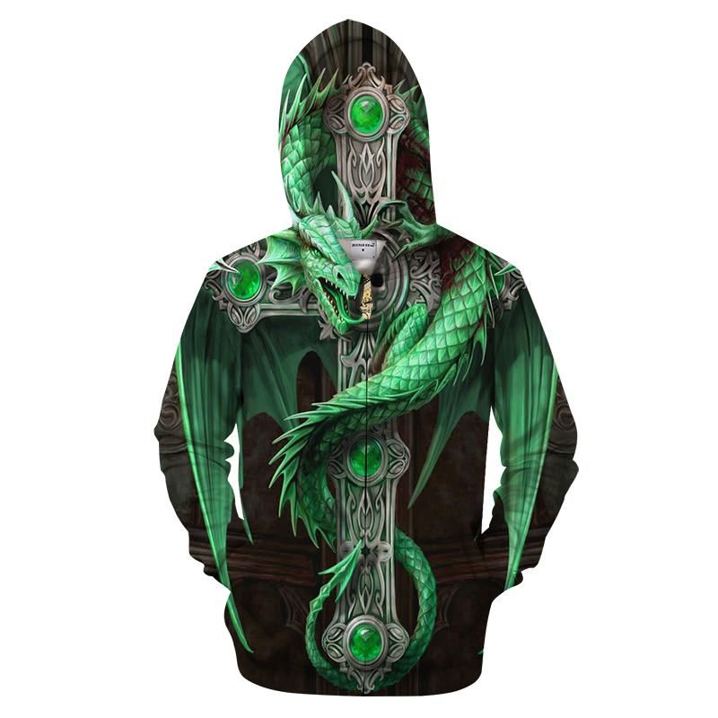 3D All Over Print Celtic Dragon Hoodie