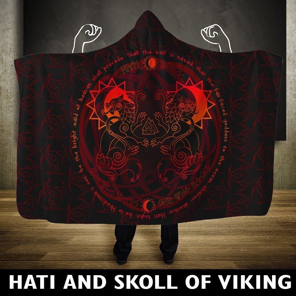 Viking Hooded Blanket - Hati And Skoll PL105